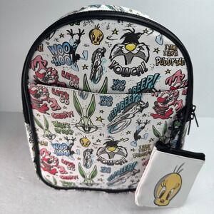 Looney Tunes Mini Backpack with Tweety Coin Purse Comic Print S22LT52593B-RS NEW